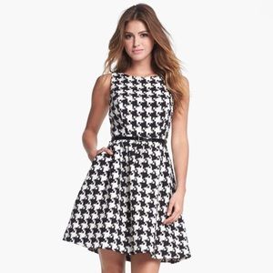 Houndstooth  Jacquard Fit & Flare Dress